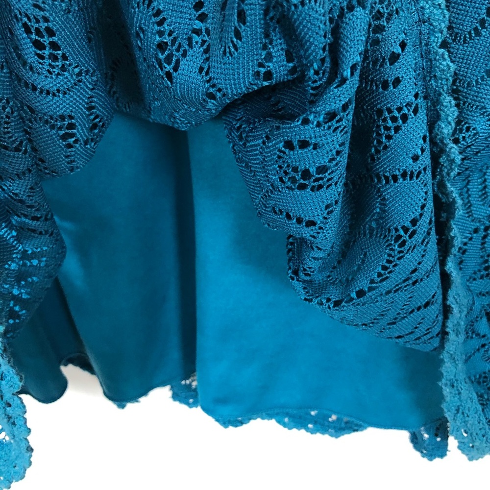 B Darlin Teal Lace Sleeveless Dress, Size 5/6 - Picture 5 of 9
